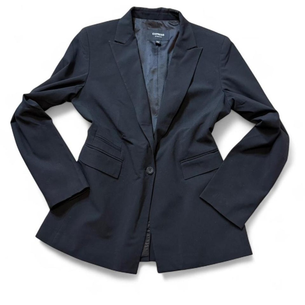 Vintage 90s Express Black‎ Stretch Blazer